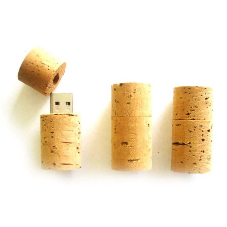 Memoria Flash del USB del corcho madera
