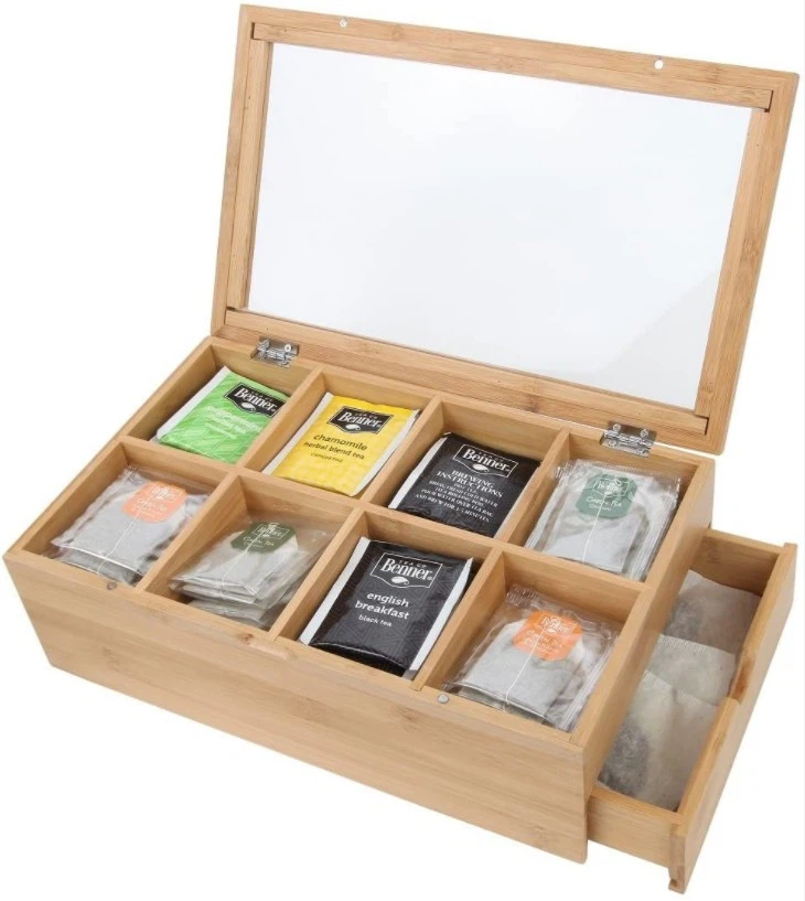 Caja de té de bambú acrílico de bambú