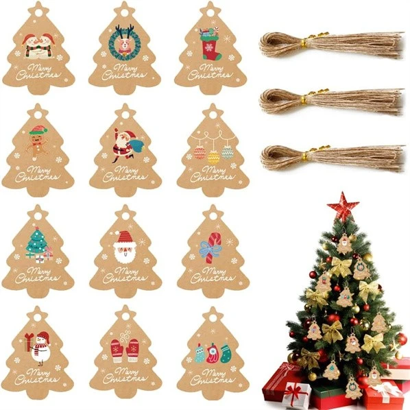 Etiquetas de regalo de papel de Kraft de 50 piezas