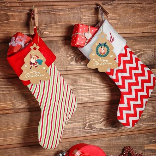 50 Pieces Christmas Kraft Paper Gift Tags