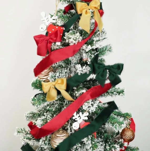 Christmas Gift Wrapping Silk Satin Chiffon Tree Ribbon