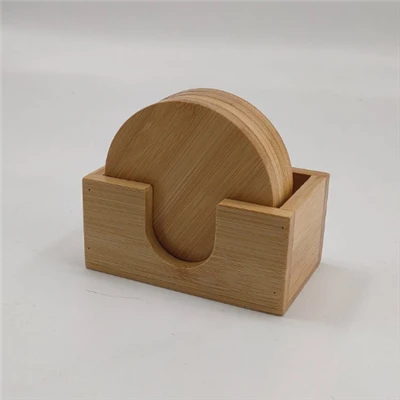 Coaster de bambú natural, 6- Piece Coaster set